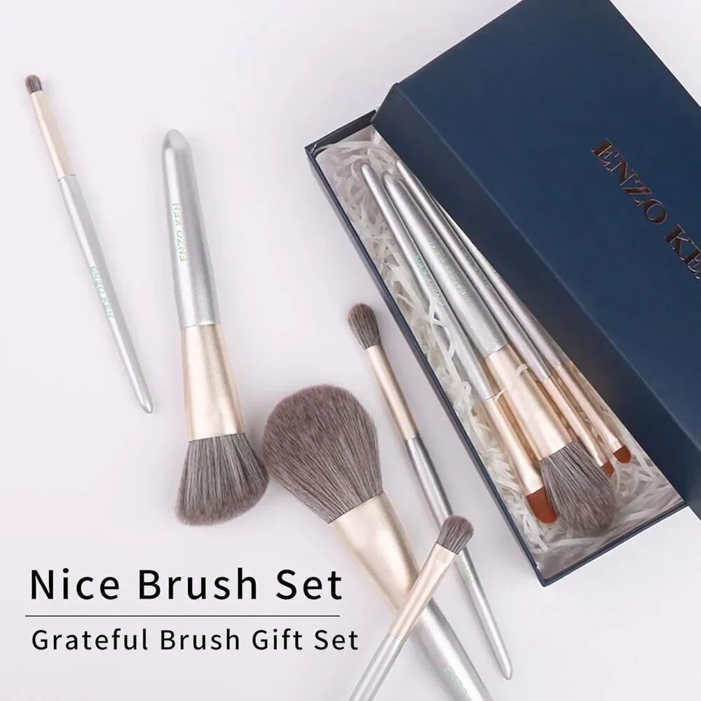 Luxury Enzo Ken 9pcs Professional Unique Cosmetic Makeup Brushes Set with Case